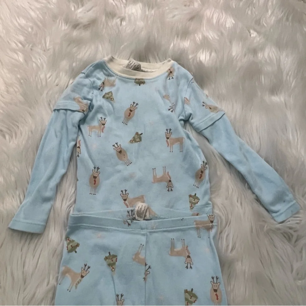 George Kids Pajama Set Light Blue Christmas